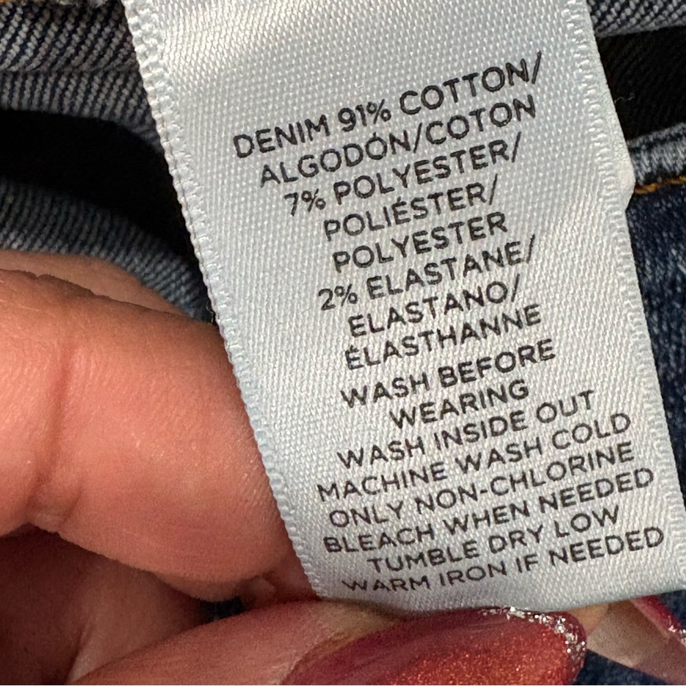 LOFT Women's Straight Leg Dark Blue Stretch Curvy Skinny Crop Size 29P 8 - Picture 6 of 6